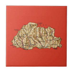 Azulejo Mapa de Bután