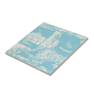 Azulejo Mapa de Cape Cod del vintage