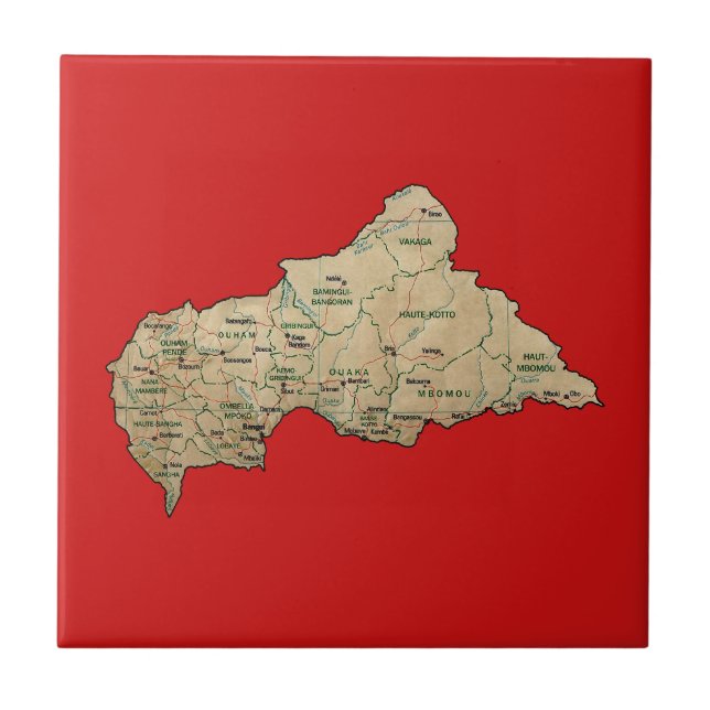 Azulejo Mapa de Centrafrique (Frente)