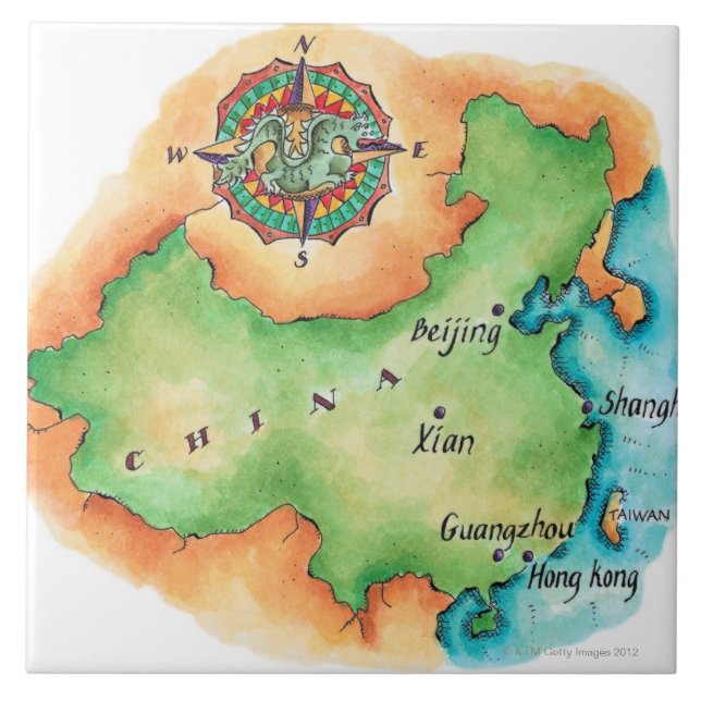 Azulejo Mapa de China (Frente)
