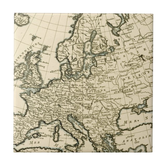 Azulejo Mapa de Europa de Guillaume Raynal (Frente)
