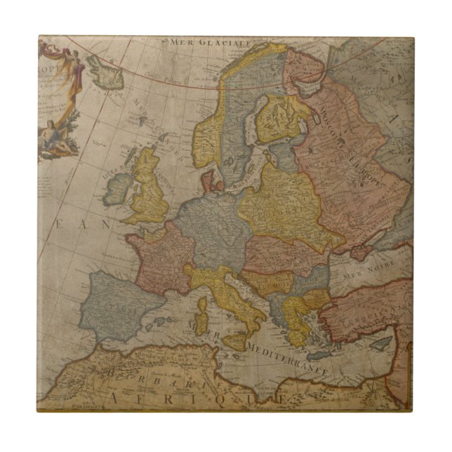 Azulejo Mapa de Europa el | 1700 (Frente)