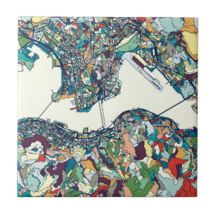 Azulejo Mapa de Hong Kong, China