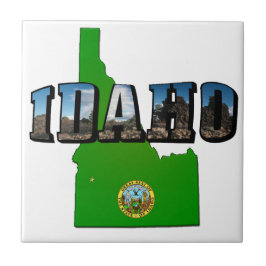 Azulejo Mapa de Idaho, Sello y texto de imagen