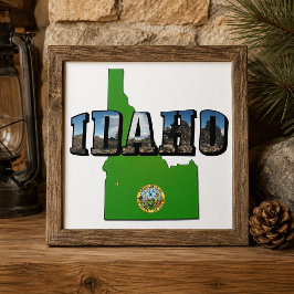 Azulejo Mapa de Idaho, Sello y Texto de Imagen