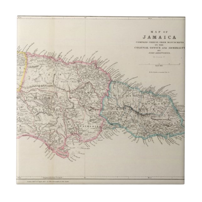 Azulejo Mapa de Jamaica (Frente)