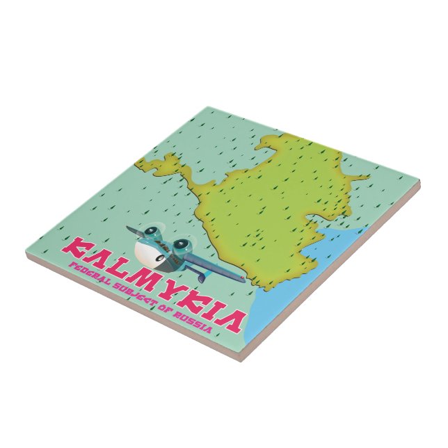 Azulejo mapa de Kalmikia Rusia (Lado)