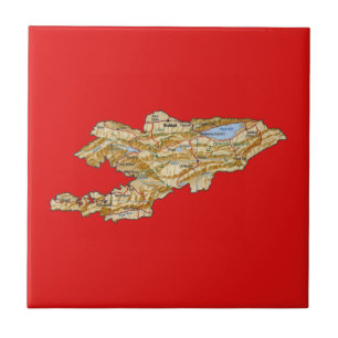 Azulejo Mapa de Kirguistán