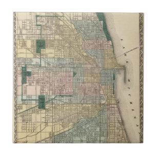 Azulejo Mapa de la ciudad de Chicago