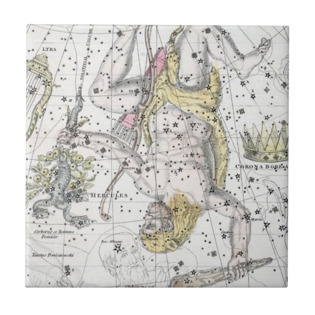 Azulejo Mapa de la placa VIII de las constelaciones (Frente)