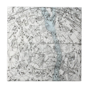 Azulejo Mapa de la placa XXVIII del hemisferio meridional