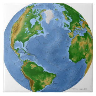 Azulejo Mapa de la vegetación de Atlántico Norte