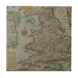 Azulejo Mapa de las invasiones de Inglaterra y de Irlanda