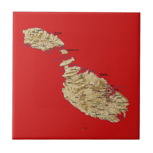 Azulejo Mapa de Malta en mosaico