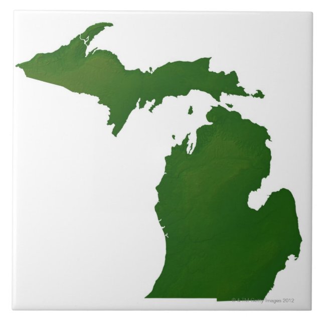 Azulejo Mapa de Michigan (Frente)