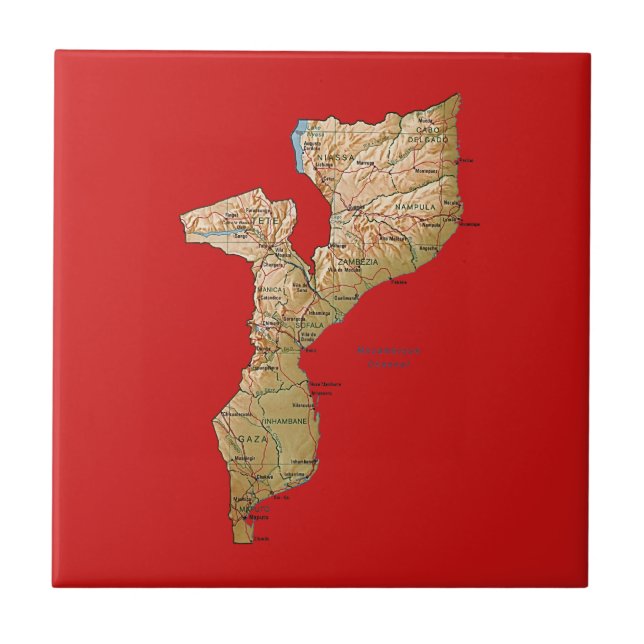 Azulejo Mapa de Mozambique (Frente)