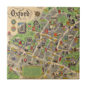 Azulejo Mapa de Oxford, Inglaterra (ferrocarriles