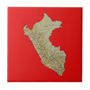 Azulejo Mapa de Perú en mosaico