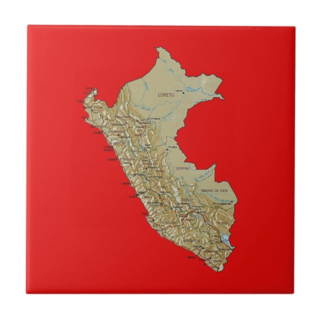 Azulejo Mapa de Perú en mosaico (Frente)