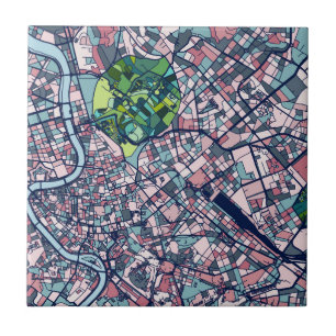 Azulejo Mapa de Roma Italia