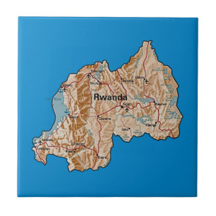 Azulejo Mapa de Ruanda en mosaico