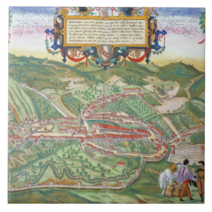 Azulejo Mapa de Serravalle, de 'Civitates Orbis Terrarum