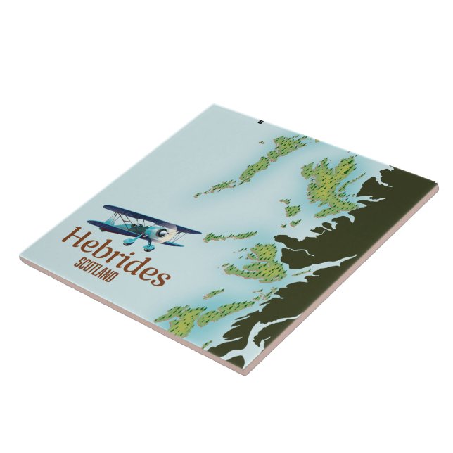 Azulejo Mapa de viaje de Hébridas Escocia. (Lado)