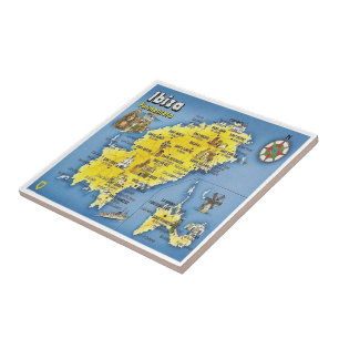 Azulejo mapa de zES052 EIVISSA, España,