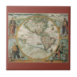 Azulejo Mapa del Antiguo Mundo de las Américas, Theodor de