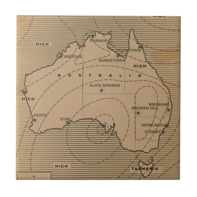 Azulejo Mapa del clima de Australia (Frente)