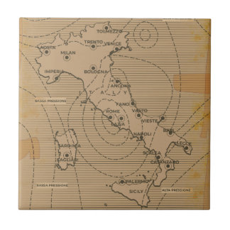 Azulejo Mapa del clima vintage de Italia, Scilly y Cerdeña