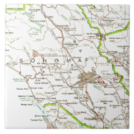 Azulejo Mapa del Condado de Sonoma CA 