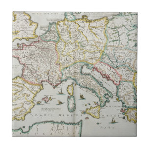 Azulejo Mapa del imperio de Carlomagno