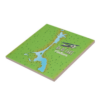 Azulejo Mapa del lago Vietnam de Ba Be