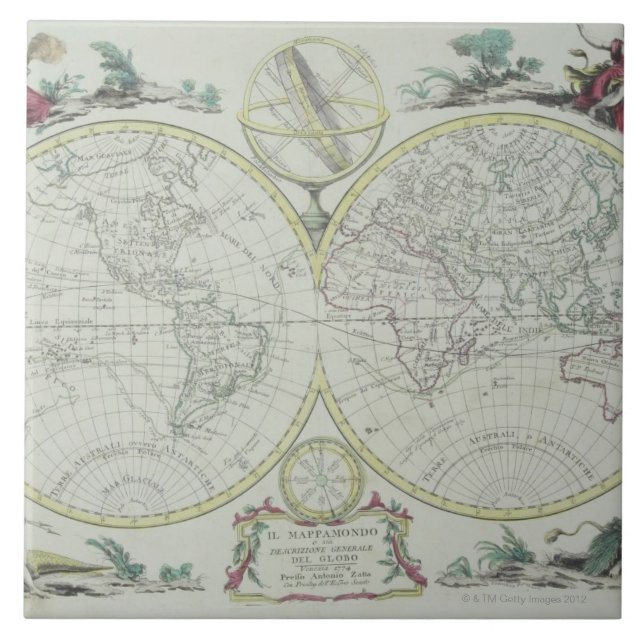 Azulejo Mapa del mundo 18 (Frente)