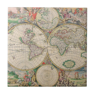 Azulejo Mapa del Mundo Antiguo