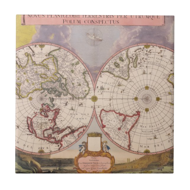 Azulejo Mapa del Mundo Antiguo (Frente)