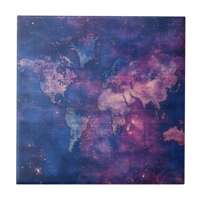 Azulejo Mapa del mundo de la vieja morada celestial (10) (Frente)