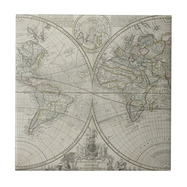 Azulejo Mapa del mundo el | 1736 (Frente)