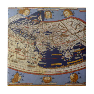 Azulejo Mapa del mundo ptolemaico antiguo, Johannes de Arn