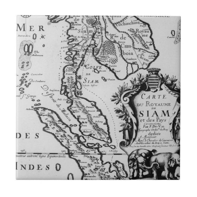 Azulejo Mapa del Reino de Tailandia (Frente)