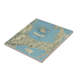Azulejo Mapa del vintage de Cape Cod (1945)