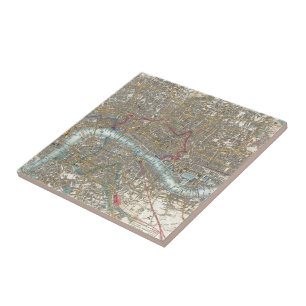 Azulejo Mapa del vintage de Londres (1848)