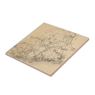 Azulejo Mapa del vintage de Maine (1894)