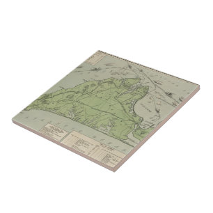 Azulejo Mapa del vintage de Marthas Vineyard (1913)