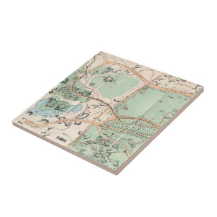 Azulejo Mapa del vintage del Central Park (1860)