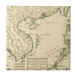 Azulejo Mapa del vintage del Océano Índico de la India el