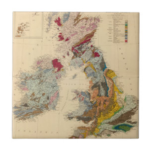 Azulejo Mapa geológico, islas británicas