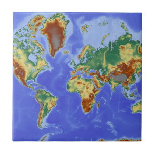 Azulejo Mapa internacional de la geografía mundial