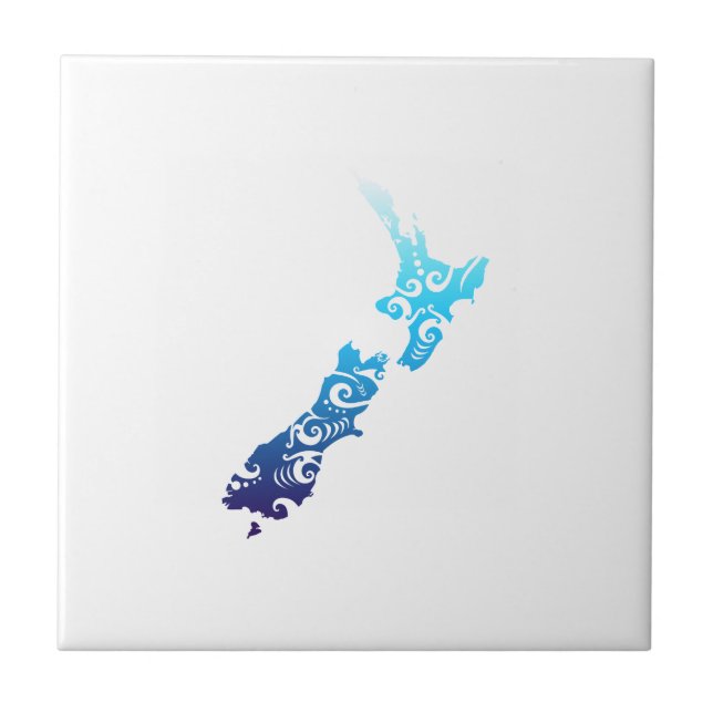 Azulejo Mapa maorí de Nueva Zelanda Tattoo regalo idea (Frente)
